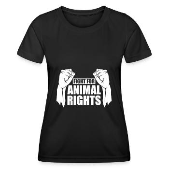 FIGHT FOR ANIMAL RIGHTS - Frauen Funktions-T-Shirt - Schwarz - Vorne - AI Model Female 172 light (172cm)