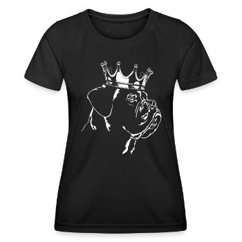 Bordeauxdogge Krone Hunde Hund Wilsigns - Frauen Funktions-T-Shirt - Schwarz - Vorne - AI Model Female 172 light (172cm)