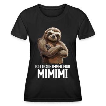 paresseux paresseux nature sauvage J’entends toujours Mimimi - T-shirt sport Femme - noir - Devant - AI Model Female 172 light (172cm)