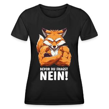 Renard, Forêt, Animal, Nature Sauvage Avant de demander Non - T-shirt sport Femme - noir - Devant - AI Model Female 172 light (172cm)