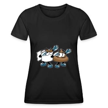 DABBING POOP KACKE KLOPAPIER - Frauen Funktions-T-Shirt - Schwarz - Vorne - AI Model Female 172 light (172cm)