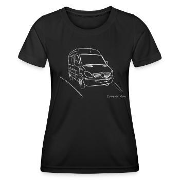 Wohnmobil, Camper Van, Kastenwagen - Frauen Funktions-T-Shirt - Schwarz - Vorne - AI Model Female 172 light (172cm)