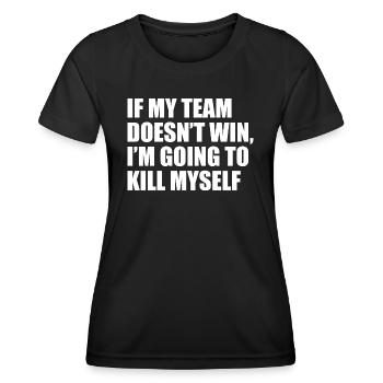 Wenn mein Team Lustige Sprüche - Frauen Funktions-T-Shirt - Schwarz - Vorne - AI Model Female 172 light (172cm)