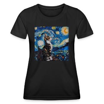 Katze, katzenmotiv - Frauen Funktions-T-Shirt - Schwarz - Vorne - AI Model Female 172 light (172cm)