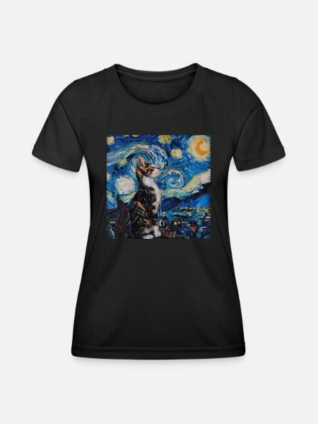 Katze, katzenmotiv - Frauen Funktions-T-Shirt - Schwarz