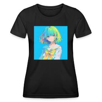 anime, schulmädchen, waifu, japan - Frauen Funktions-T-Shirt - Schwarz - Vorne - AI Model Female 172 light (172cm)