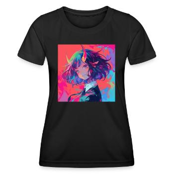 anime demon, waifu, japan - Frauen Funktions-T-Shirt - Schwarz - Vorne - AI Model Female 172 light (172cm)