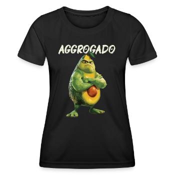 Avocat Aggrocado Vegan Food Végétarien Biologique - T-shirt sport Femme - noir - Devant - AI Model Female 172 light (172cm)