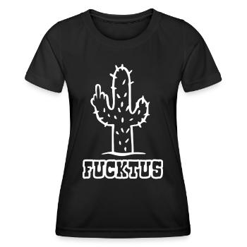Fucktus - Fuck you Kaktus - Mittelfinger - Frauen Funktions-T-Shirt - Schwarz - Vorne - AI Model Female 172 light (172cm)