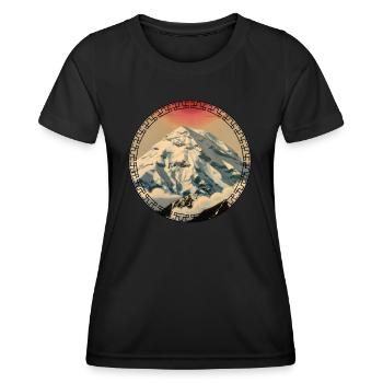 Mount Everest in Japanese ukiyo-e style Mountain - Women's Functional T-Shirt - black - Front - AI Model Female 172 light (172cm)