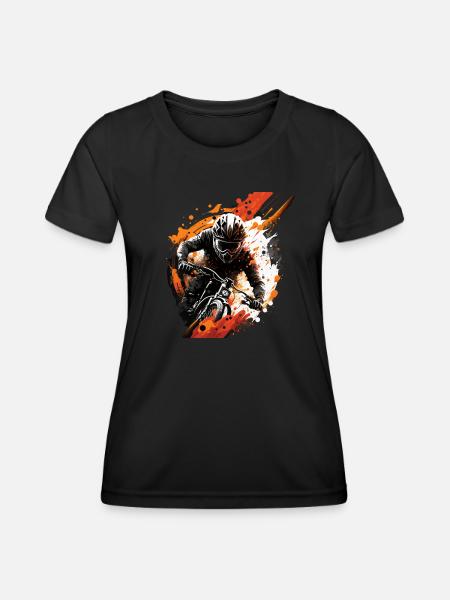 Fahrrad - Frauen Funktions-T-Shirt - Schwarz