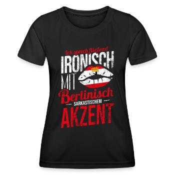 Berlin Dialekt Berliner VOLKSFESTSOMMER Outfit - Frauen Funktions-T-Shirt - Schwarz - Vorne - AI Model Female 172 light (172cm)