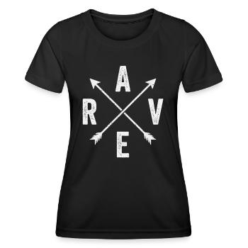 Techno Rave Festival Electro Music Raver - Women's Functional T-Shirt - black - Front - AI Model Female 172 light (172cm)