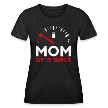 MOM OF 5 GIRLS MOTHER'S DAY - Women's Functional T-Shirt - black - Front - AI Model Female 172 light (172cm)