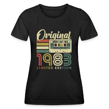 Original 1983 millésime né anniversaire - T-shirt sport Femme - noir - Devant - AI Model Female 172 light (172cm)