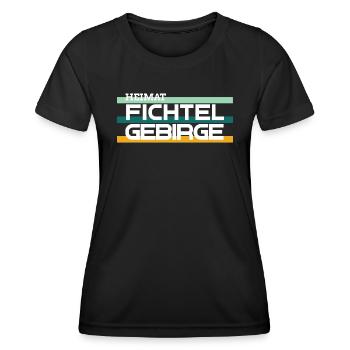 Heimat Fichtelgebirge retro - Frauen Funktions-T-Shirt - Schwarz - Vorne - AI Model Female 172 light (172cm)