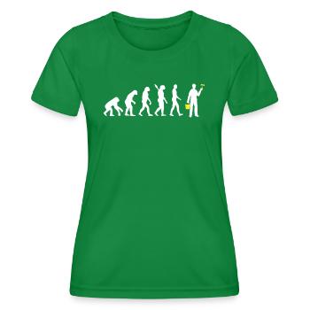 Maler - Evolution des Menschen / Darwin gelb - Frauen Funktions-T-Shirt - Kelly Green - Vorne - AI Model Female 172 dark (172cm)