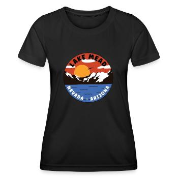 Lake Mead - Nevada - Arizona - Mountain Valley - Frauen Funktions-T-Shirt - Schwarz - Vorne - AI Model Female 172 light (172cm)