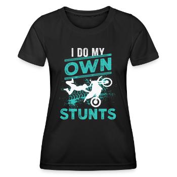 Motocross Dirt Bike Rider Motorcycle - Women's Functional T-Shirt - black - Front - AI Model Female 172 light (172cm)