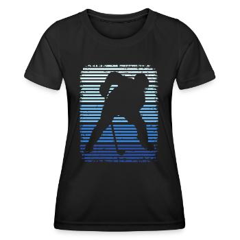 Eishockey Retro Hockey Eishockeyspieler - Frauen Funktions-T-Shirt - Schwarz - Vorne - AI Model Female 172 light (172cm)