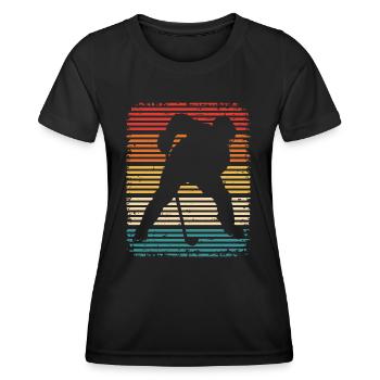 Eishockey Retro Hockey Eishockeyspieler - Frauen Funktions-T-Shirt - Schwarz - Vorne - AI Model Female 172 light (172cm)