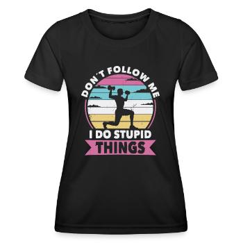 Ne suivez pas Fitness - T-shirt sport Femme - noir - Devant - AI Model Female 172 light (172cm)