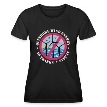 Offshore Windenergie Nein Danke - Frauen Funktions-T-Shirt - Schwarz - Vorne - AI Model Female 172 light (172cm)