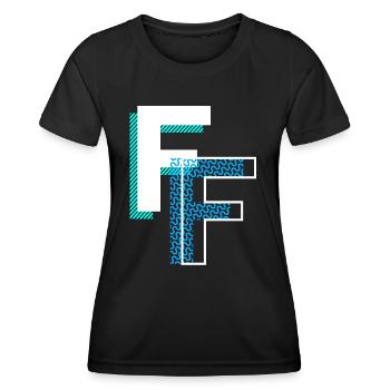 Buchstabe F - Frauen Funktions-T-Shirt - Schwarz - Vorne - AI Model Female 172 light (172cm)