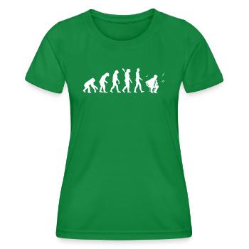 Akkordeon - Evolution des Menschen, Darwin - Frauen Funktions-T-Shirt - Kelly Green - Vorne - AI Model Female 172 dark (172cm)