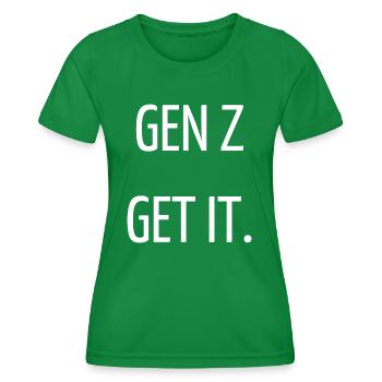 Gen Z get it - Women's Functional T-Shirt - kelly green - Front - AI Model Female 172 dark (172cm)
