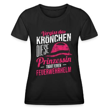 Feuerwehr Frau - Frauen Funktions-T-Shirt - Schwarz - Vorne - AI Model Female 172 light (172cm)
