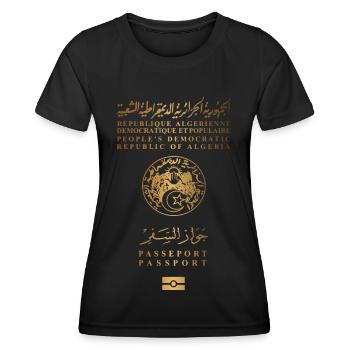 Algerischer Pass - Frauen Funktions-T-Shirt - Schwarz - Vorne - AI Model Female 172 light (172cm)