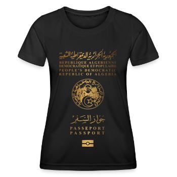 Algerische Pass - Frauen Funktions-T-Shirt - Schwarz - Vorne - AI Model Female 172 light (172cm)