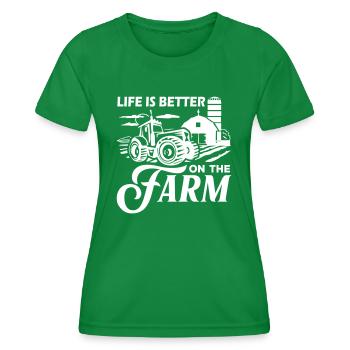Life is Better On The Farm - Women's Functional T-Shirt - kelly green - Front - AI Model Female 172 dark (172cm)