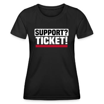 No support without a ticket - IT Administrator Office - Women's Functional T-Shirt - black - Front - AI Model Female 172 light (172cm)