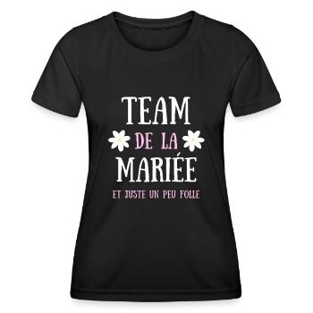 team de la mariée humour mariage femme evjf cadeau - T-shirt sport Femme - noir - Devant - AI Model Female 172 light (172cm)