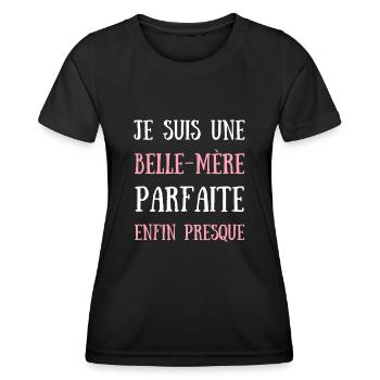 belle mère parfaite humour belle maman femme drole - T-shirt sport Femme - noir - Devant - AI Model Female 172 light (172cm)