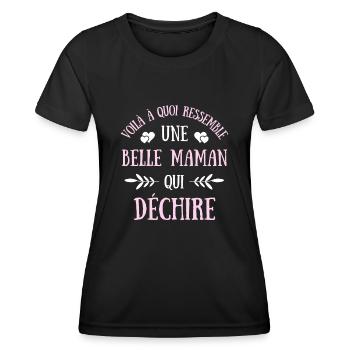 belle maman qui déchire humour belle mère cadeau - T-shirt sport Femme - noir - Devant - AI Model Female 172 light (172cm)
