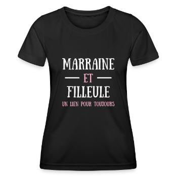 Marraine et filleule lien humoristique idée cadeau - T-shirt sport Femme - noir - Devant - AI Model Female 172 light (172cm)