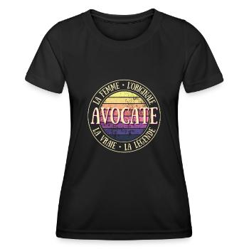 avocate femme légende humour avocat idée cadeau - T-shirt sport Femme - noir - Devant - AI Model Female 172 light (172cm)