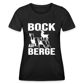 Mountain hiking servus Hut tour via ferrata bergfex - Women's Functional T-Shirt - black - Front - AI Model Female 172 light (172cm)