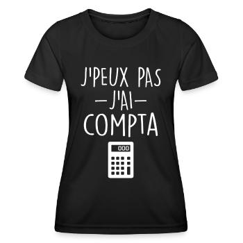 Comptable | Comptabilité | Compter | Chiffre - T-shirt sport Femme - noir - Devant - AI Model Female 172 light (172cm)