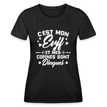 C'est Mon EVJF et mes copines sont dingues - T-shirt sport Femme - noir - Devant - AI Model Female 172 light (172cm)