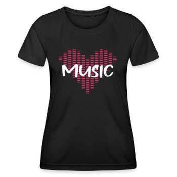 Love Music - Coeur Equalizer - T-shirt sport Femme - noir - Devant - AI Model Female 172 light (172cm)