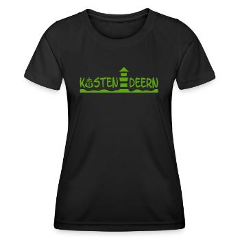 Küstendeern Aufschrift Grün - Frauen Funktions-T-Shirt - Schwarz - Vorne - AI Model Female 172 light (172cm)