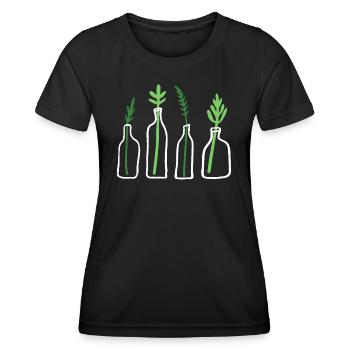 Plant Graphic Plant In Bottle - Women's Functional T-Shirt - black - Front - AI Model Female 172 light (172cm)