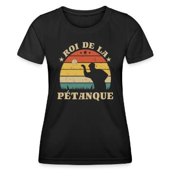 Pétanque Roi de la Pétanque - T-shirt sport Femme - noir - Devant - AI Model Female 172 light (172cm)