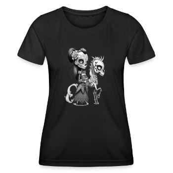 Gothic Manga Doll Anime Darkness Wednesday - Frauen Funktions-T-Shirt - Schwarz - Vorne - AI Model Female 172 light (172cm)