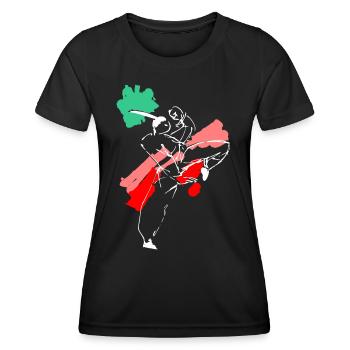 Kungfu Kämpfer Figur - Shaolin Stil - Frauen Funktions-T-Shirt - Schwarz - Vorne - AI Model Female 172 light (172cm)