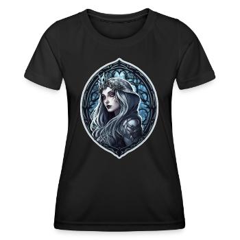 Goth Girl Gothic Blau Mittelalter Mystisch - Frauen Funktions-T-Shirt - Schwarz - Vorne - AI Model Female 172 light (172cm)